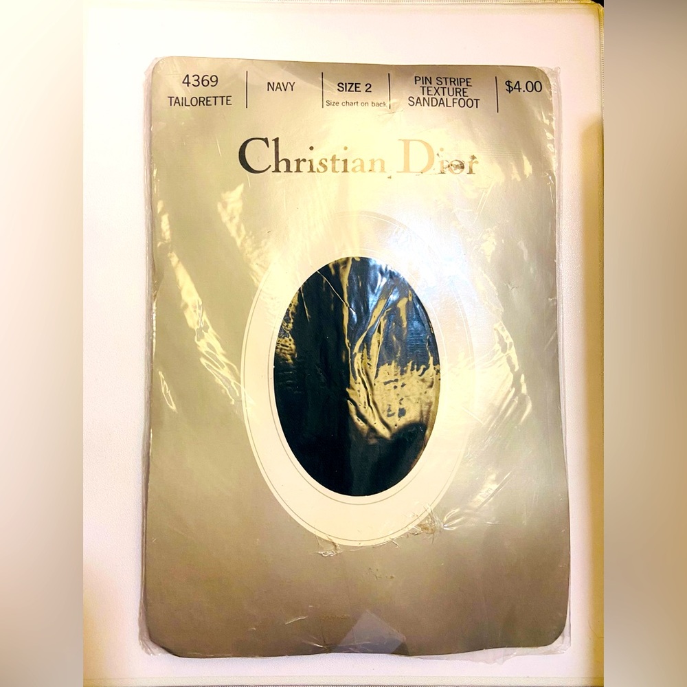 Christian Dior Navy Diorissimo Ultrasheer Leg Sandalfoot Pantyhose/ Size 2
